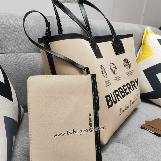 Burberry專門店新款中號托特包 巴寶莉棉質帆布手提購物袋 yxb1401